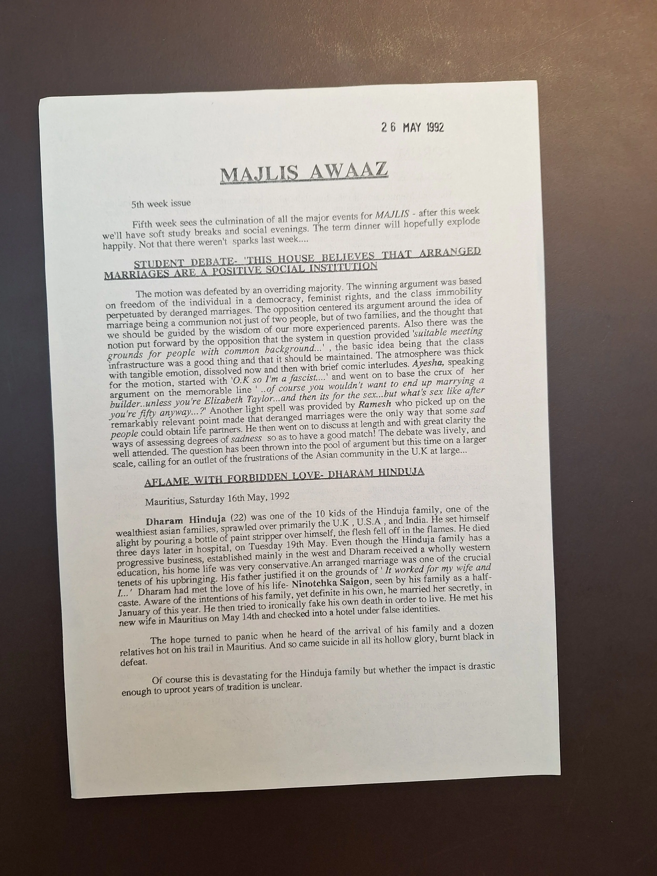 Majlis Foundation archive document
