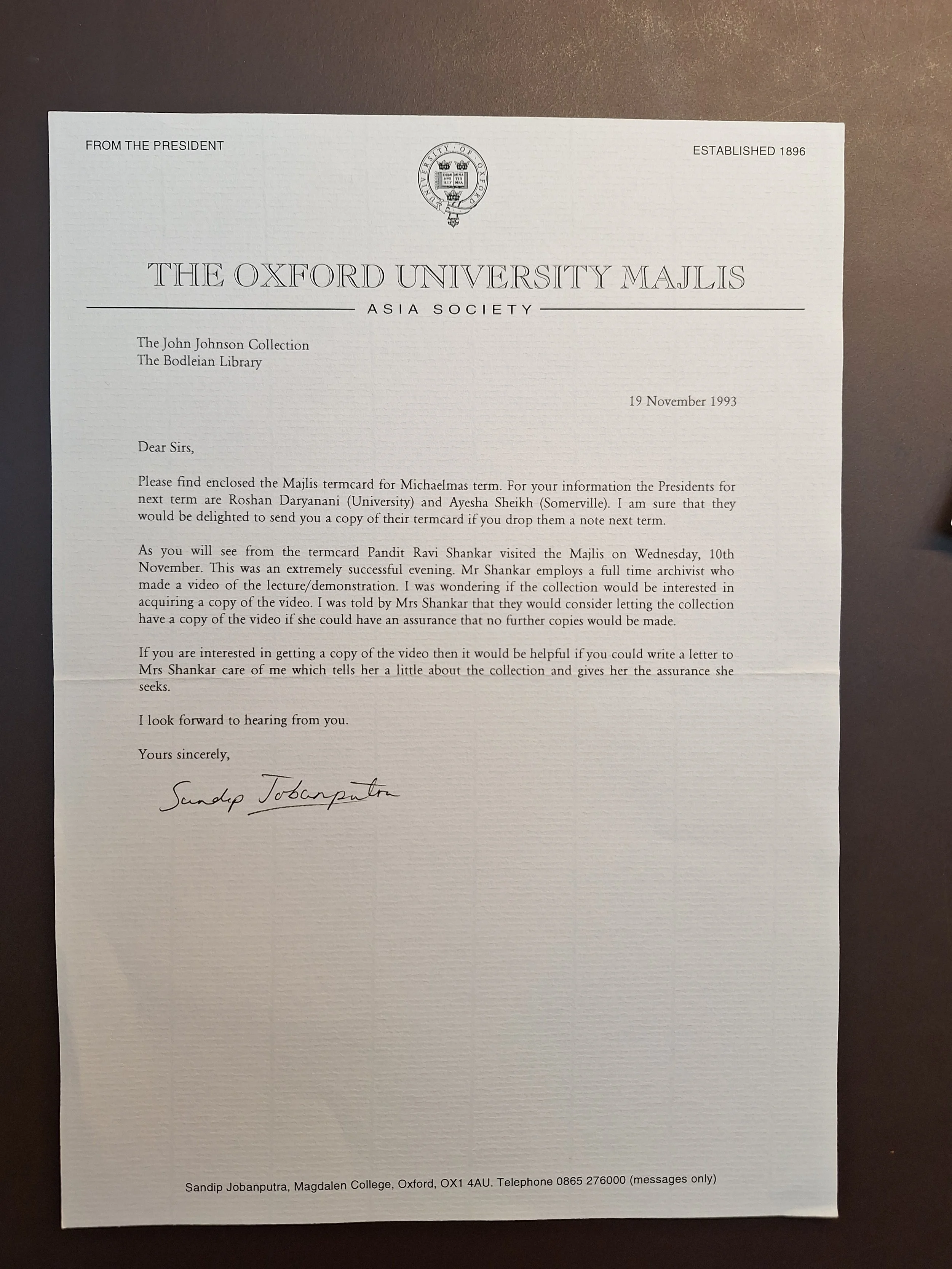 Majlis Foundation archive document