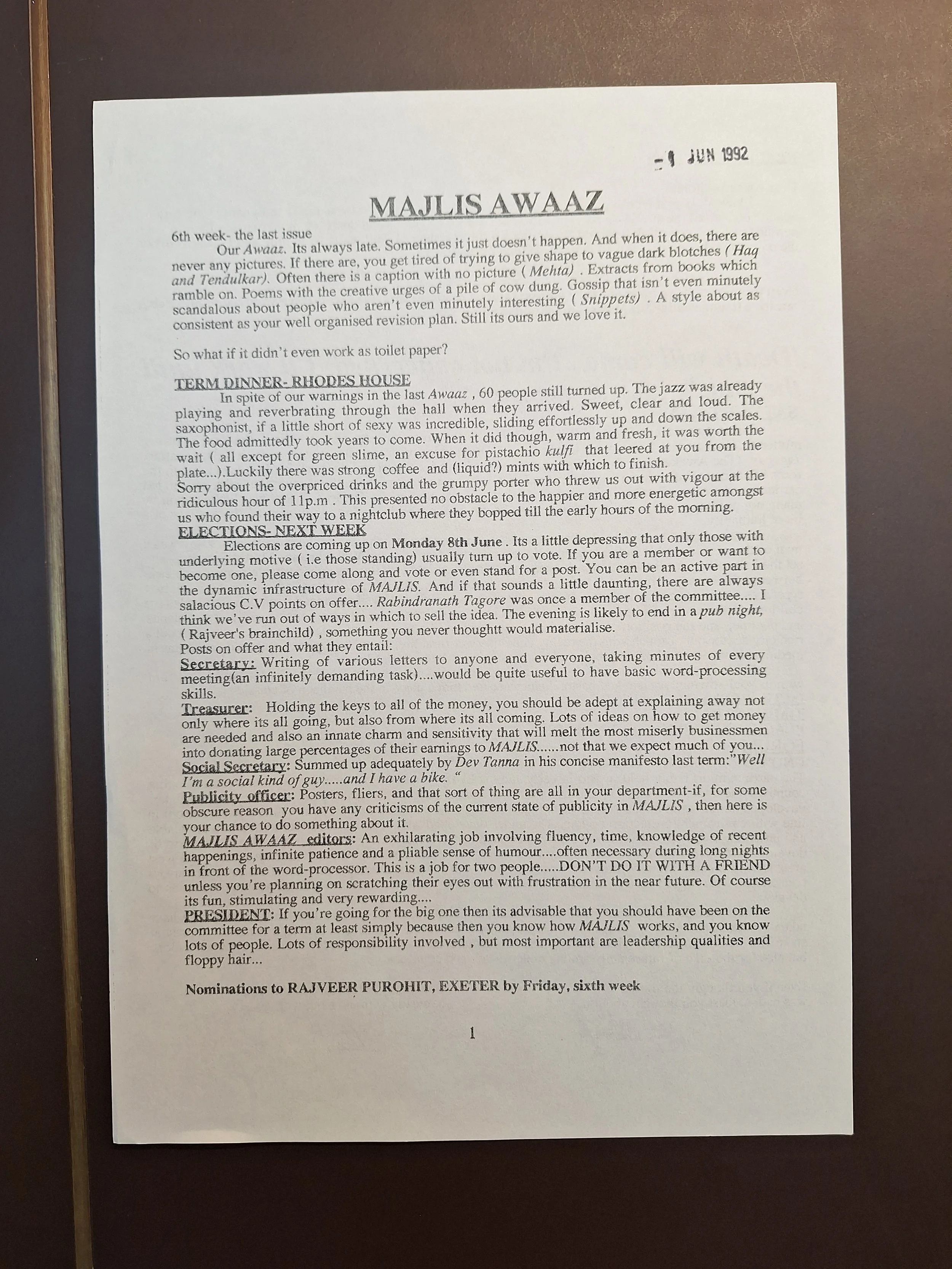 Majlis Foundation archive document