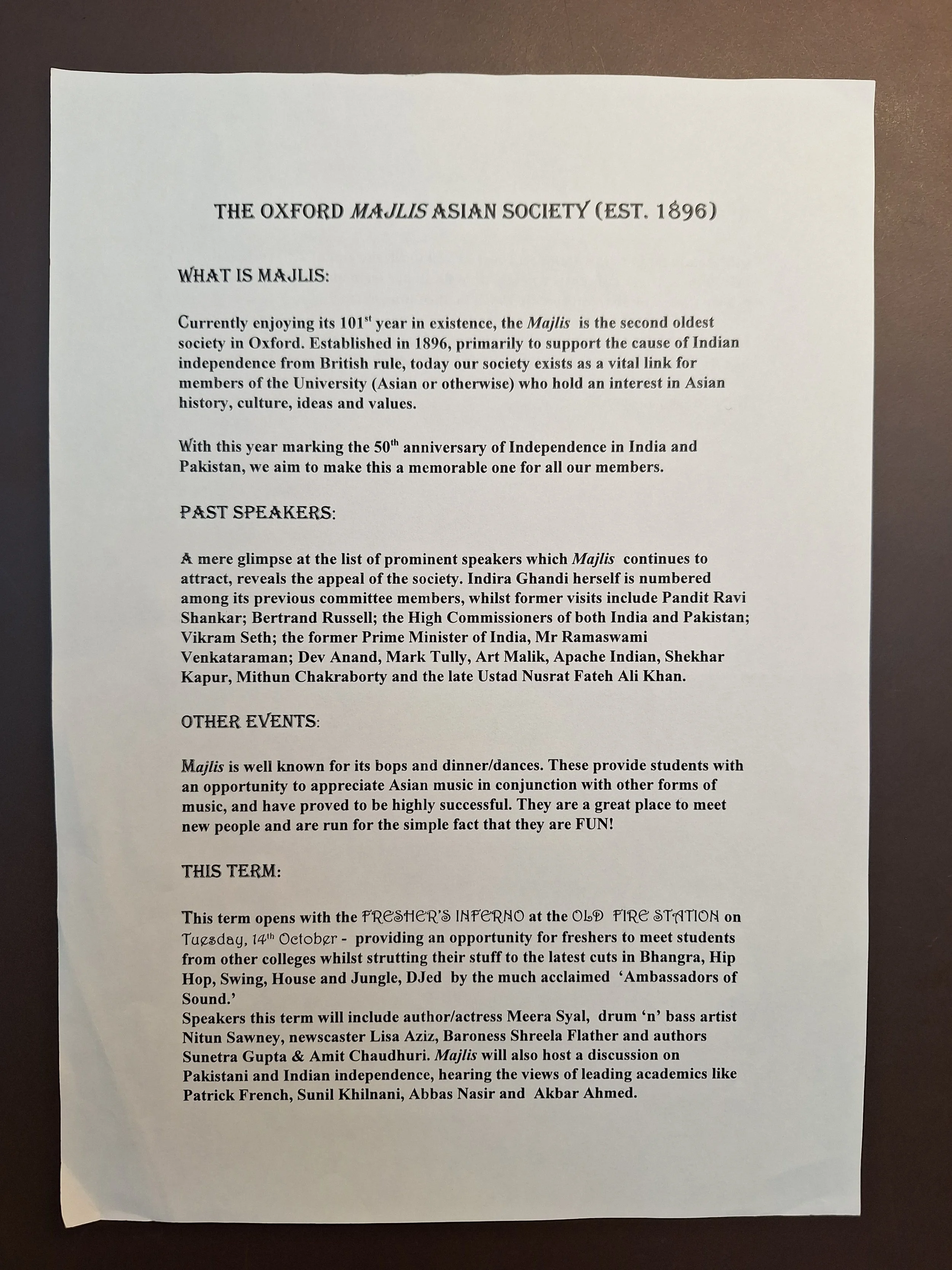 Majlis Foundation archive document