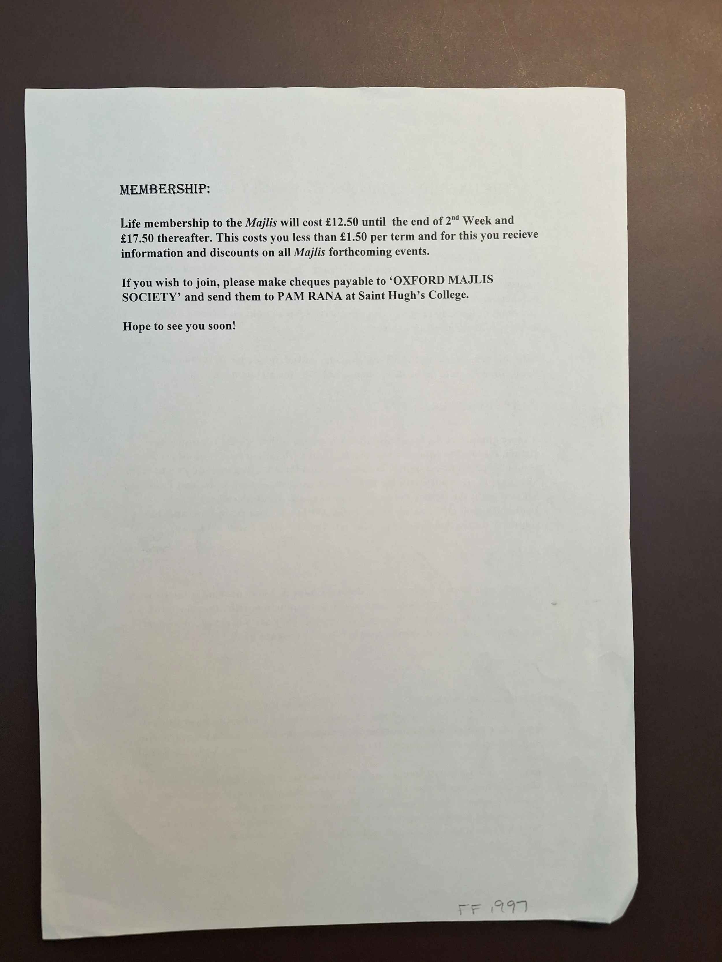 Majlis Foundation archive document